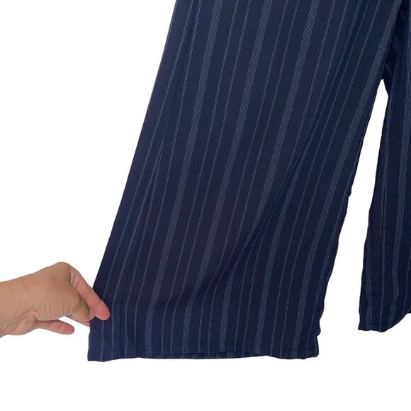 Vince Womens Culottes Pants Size XXS Blue Variegated Stripe High Waist Wide Leg - Picture 4 of 10